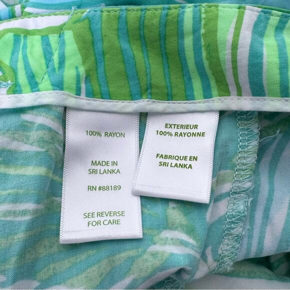 Lilly Pulitzer Jeanine Shorts Green Fronds Size 4 summer‎ bright floral palm - Picture 4 of 10